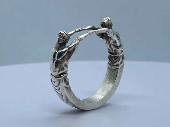 “Holding Hands” Silver Ring Made By Me