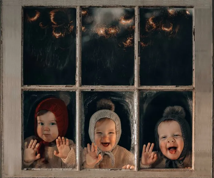 Our Christmas Card With Our Triplets This Year