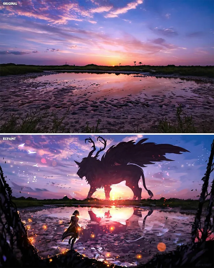 Czech Artist Draws On Top Of People's Nature Photos, And The Result Looks Otherworldly (84 Pics)