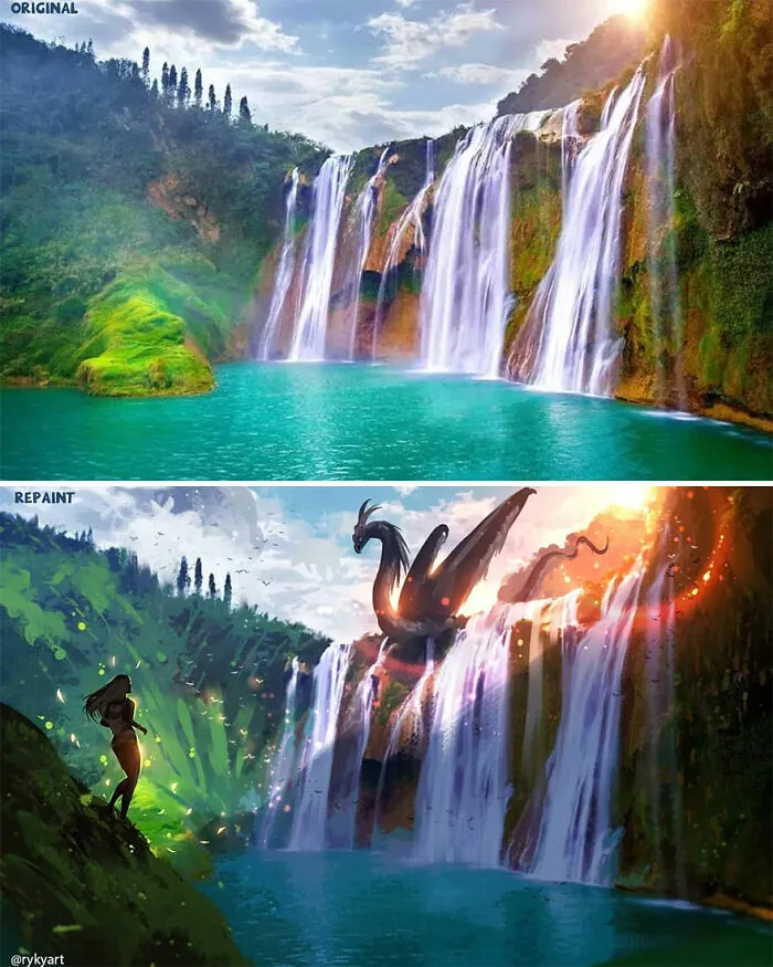 Czech Artist Draws On Top Of People's Nature Photos, And The Result Looks Otherworldly (84 Pics)