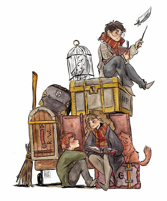 I Left My Job To Be A Full-Time Illustrator, Here Are 30 Cute Moments I Created With Watercolor And Ink