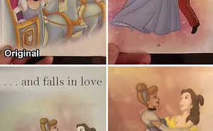 Fed-Up Dad Censors Outdated Gender Stereotypes In Daughter's Disney Books