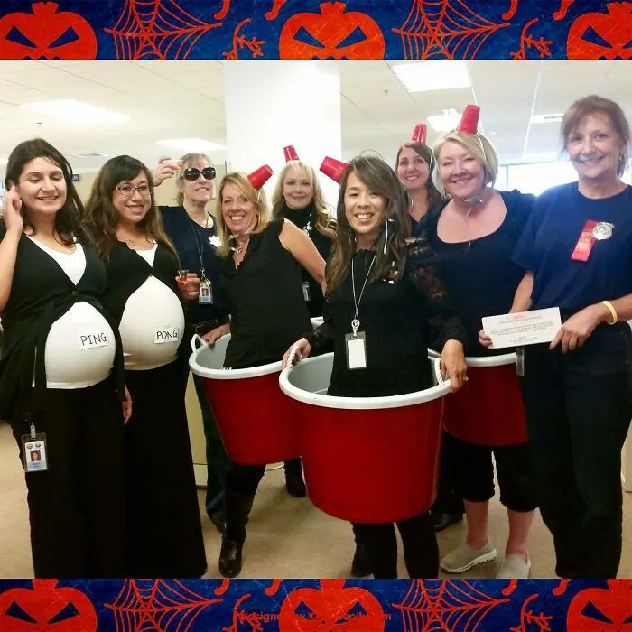 Winners Of The Costume Contest Today...beer Pong!
