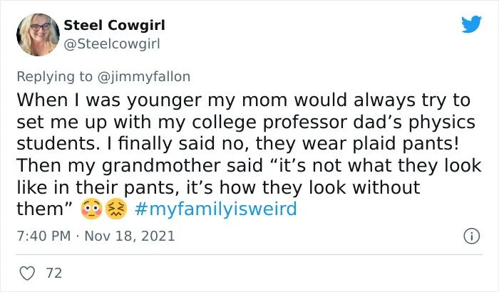 30 Of The Most Hilarious “My Family Is Weird Tweets” People Shared For Jimmy Fallon’s Challenge