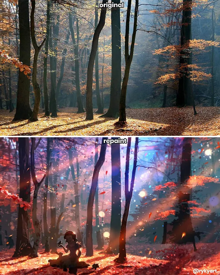 Czech Artist Draws On Top Of People's Nature Photos, And The Result Looks Otherworldly (84 Pics)