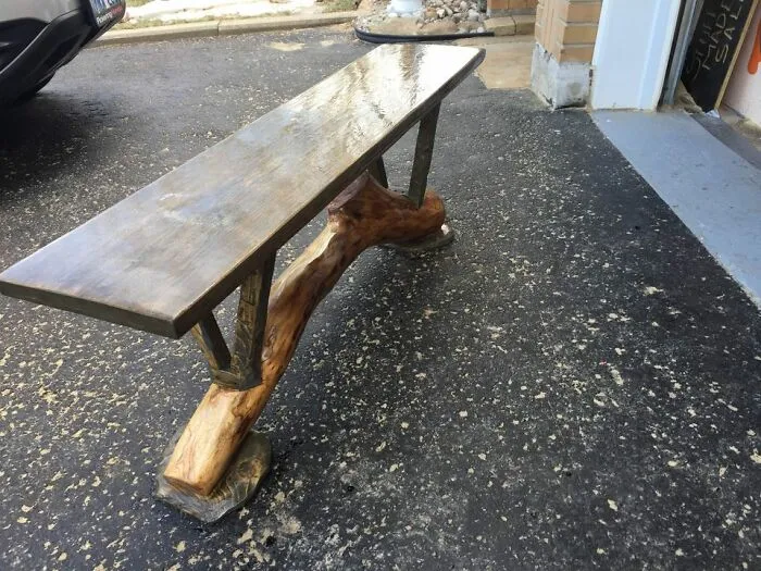A Coffee Table I Made Out Of A Log