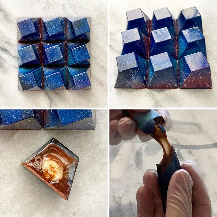 My Night Sky Chocolates: Hazelnut, Salted Caramel & Hazelnut Brown Butter Ganache