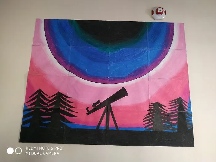 A Big Oil Pastel Drawing I Made With 16 Notebook Pages