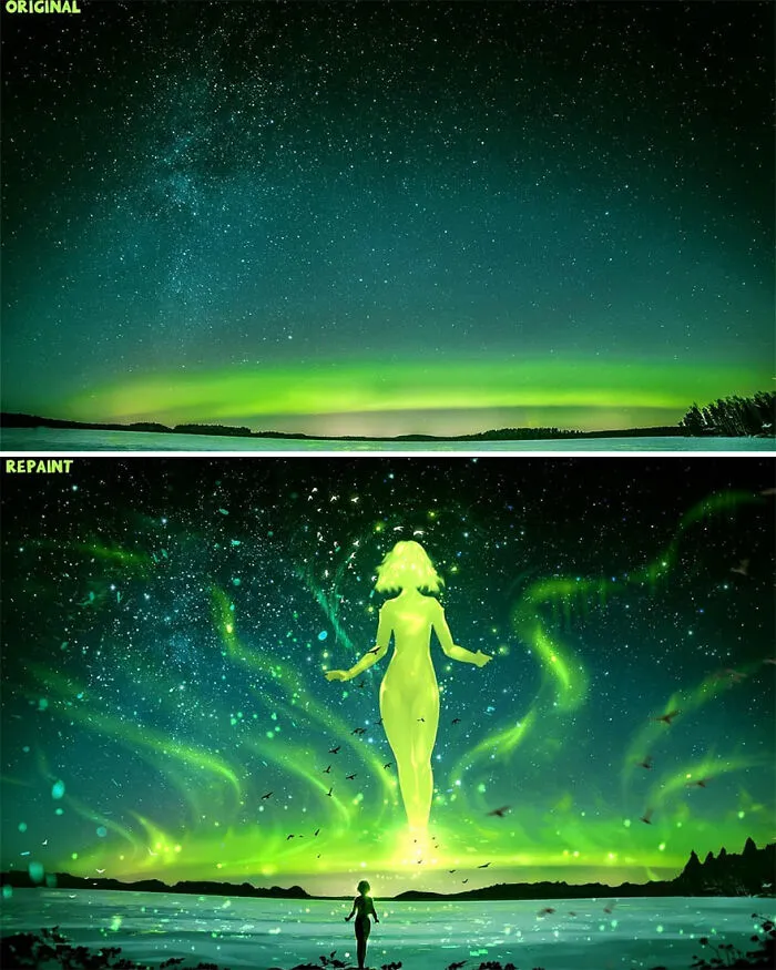 Czech Artist Draws On Top Of People's Nature Photos, And The Result Looks Otherworldly (84 Pics)