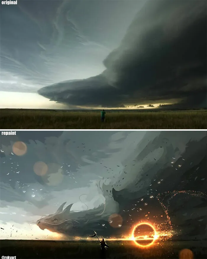 Czech Artist Draws On Top Of People's Nature Photos, And The Result Looks Otherworldly (84 Pics)