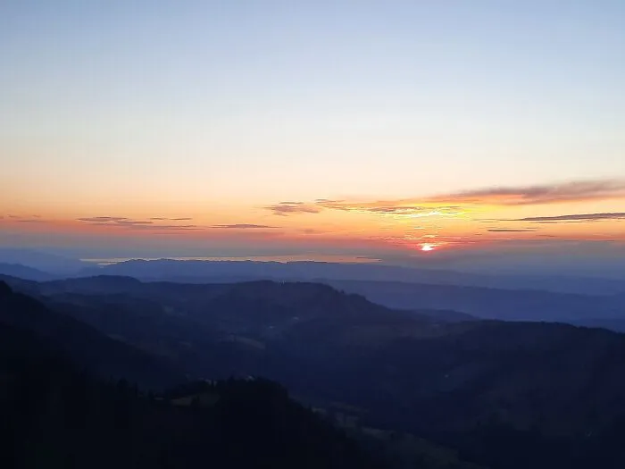 In The Alps Over 1,000 M Hight With View Of Lake Constance