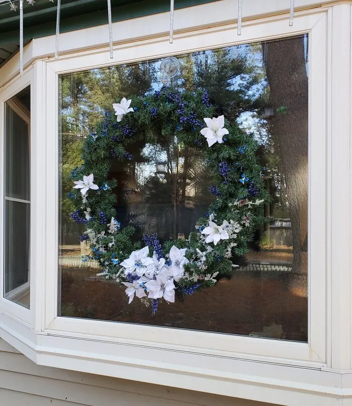 3 Foot Wreath Made From Goodwill, Dollar Store And After Xmas Sale Items. I Am Happy With It!