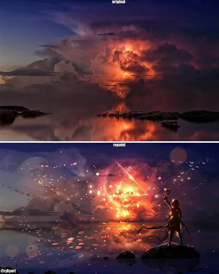 Czech Artist Draws On Top Of People's Nature Photos, And The Result Looks Otherworldly (84 Pics)