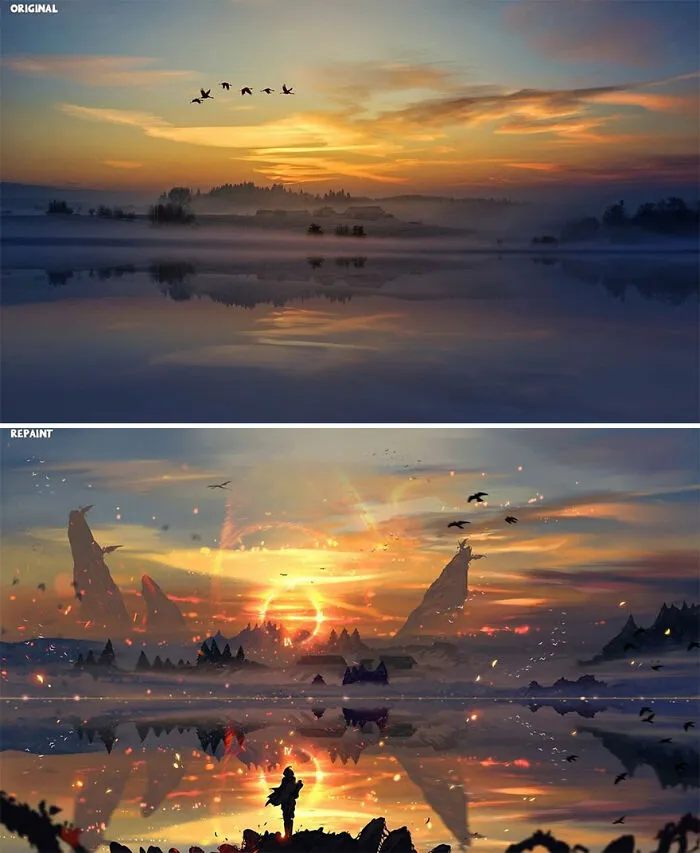 Czech Artist Draws On Top Of People's Nature Photos, And The Result Looks Otherworldly (84 Pics)