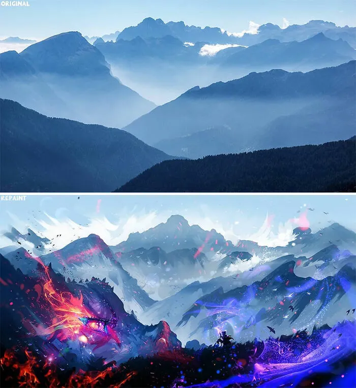 Czech Artist Draws On Top Of People's Nature Photos, And The Result Looks Otherworldly (84 Pics)
