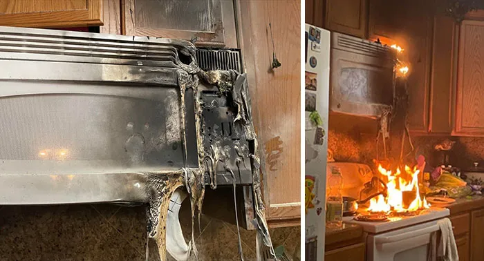 I Decided To Try Deep Frying Oreos But I Forgot That Oil And Water Don’t Behave The Same Way, Let It Get Too Hot And Melted Part Of My Kitchen. Always Keep An Eye On Your Oil And Use A Thermometer