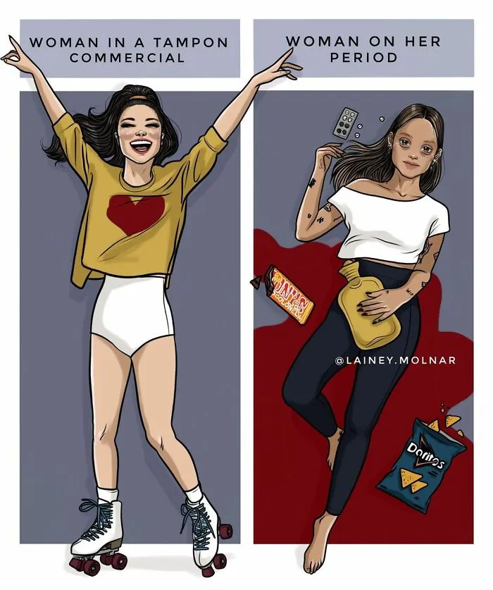 Lainey Molnar comics about women and periods 