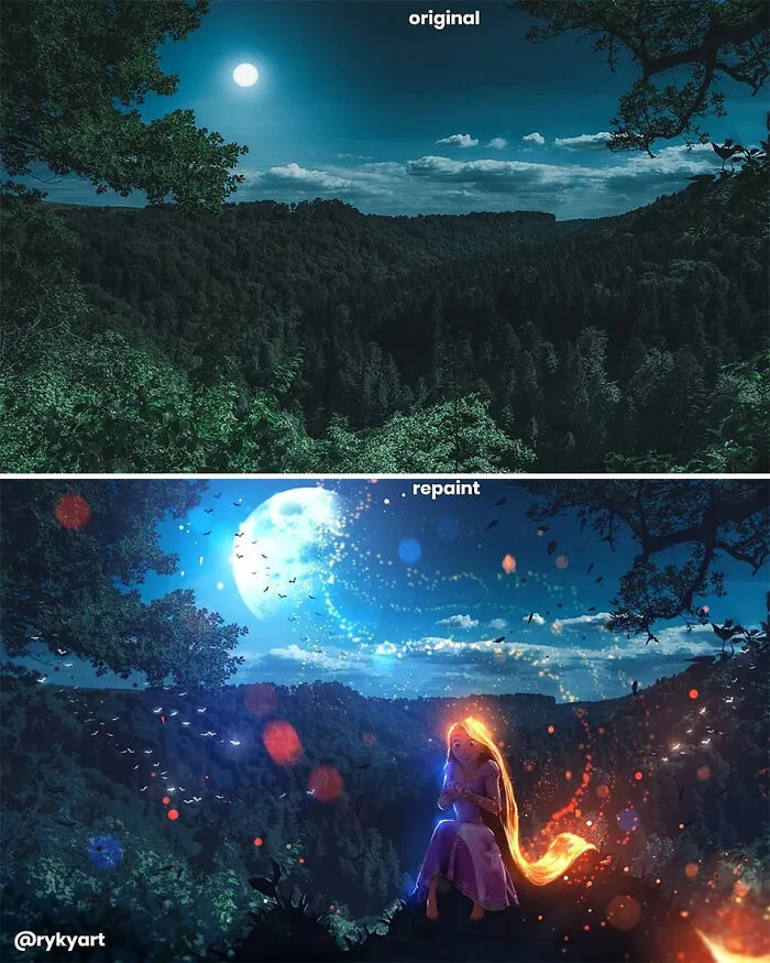 Czech Artist Draws On Top Of People's Nature Photos, And The Result Looks Otherworldly (84 Pics)