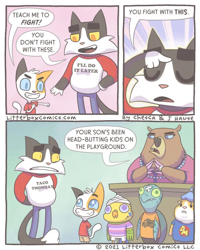 My Parenting Experience In 30 Comics With A Feline Twist (New Pics)