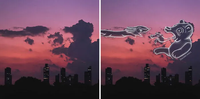 Clouds Come Alive As Cute Animals In The Drawings Of This Artist (80 Pics)