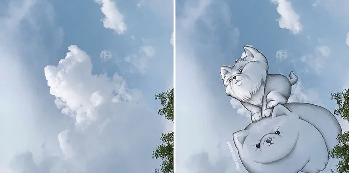 Clouds Come Alive As Cute Animals In The Drawings Of This Artist (80 Pics)