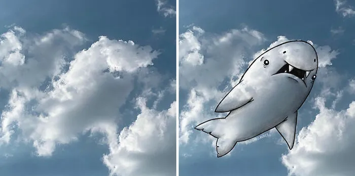 Clouds Come Alive As Cute Animals In The Drawings Of This Artist (80 Pics)