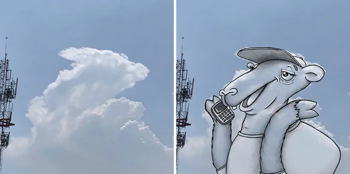 Clouds Come Alive As Cute Animals In The Drawings Of This Artist (80 Pics)