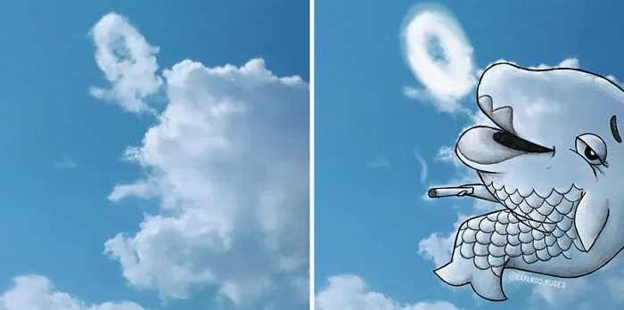Clouds Come Alive As Cute Animals In The Drawings Of This Artist (80 Pics)