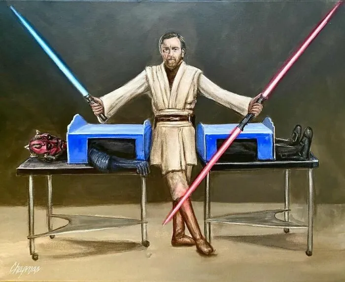 Artist Gives A Comically Exaggerated Representation Of Popular Characters And Phenomena In His Paintings, And Here Are The Best 59 Pics 