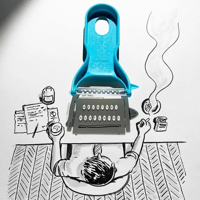 Shadows Of Random Objects Make Up Fun Illustrations By This Artist (50 Pics)