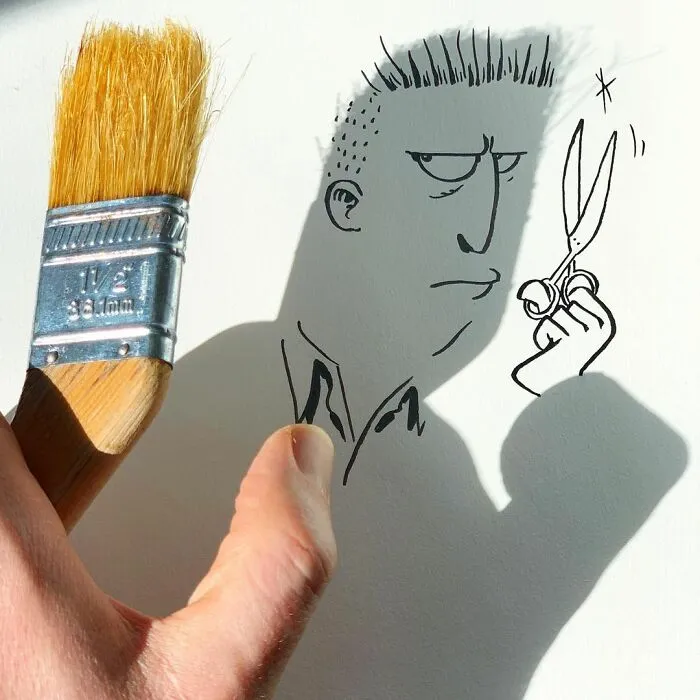Shadows Of Random Objects Make Up Fun Illustrations By This Artist (50 Pics)