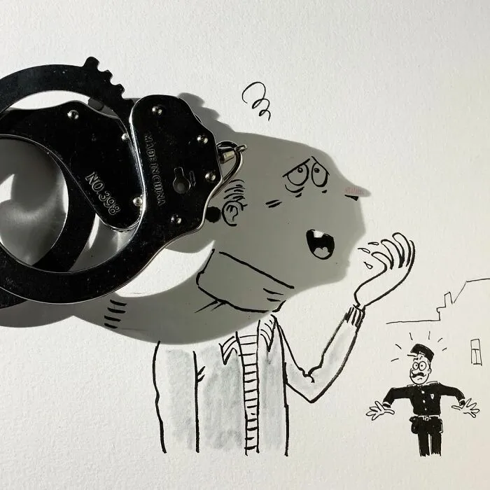 Shadows Of Random Objects Make Up Fun Illustrations By This Artist (50 Pics)