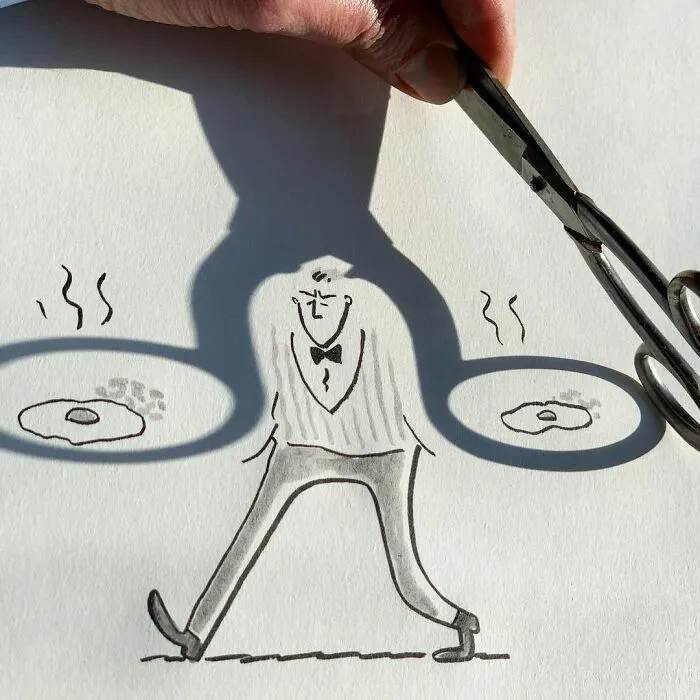 Shadows Of Random Objects Make Up Fun Illustrations By This Artist (50 Pics)