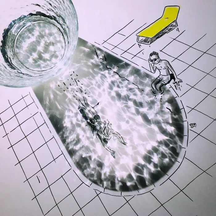 Shadows Of Random Objects Make Up Fun Illustrations By This Artist (50 Pics)