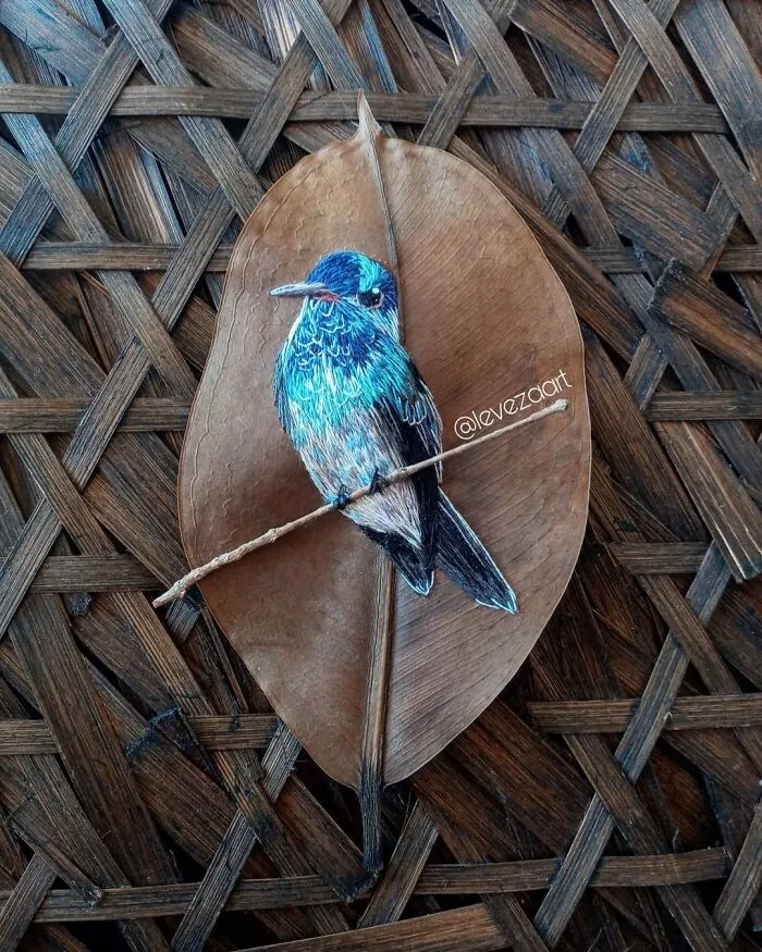 This Artist Inherited Her Mother's Talent For Handicrafts And Created A Type Of Embroidery On Leaves (59 Pics)