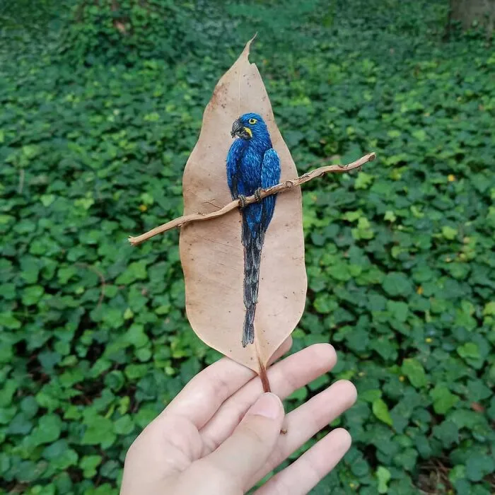 This Artist Inherited Her Mother's Talent For Handicrafts And Created A Type Of Embroidery On Leaves (59 Pics)