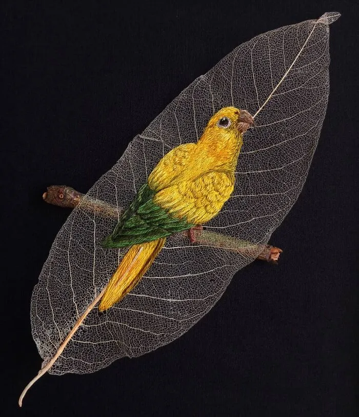 This Artist Inherited Her Mother's Talent For Handicrafts And Created A Type Of Embroidery On Leaves (59 Pics)
