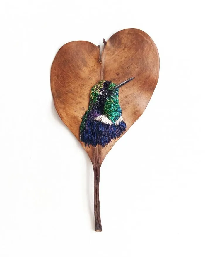 This Artist Inherited Her Mother's Talent For Handicrafts And Created A Type Of Embroidery On Leaves (59 Pics)