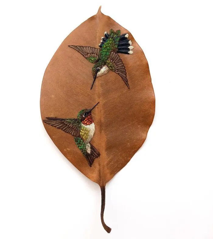 This Artist Inherited Her Mother's Talent For Handicrafts And Created A Type Of Embroidery On Leaves (59 Pics)