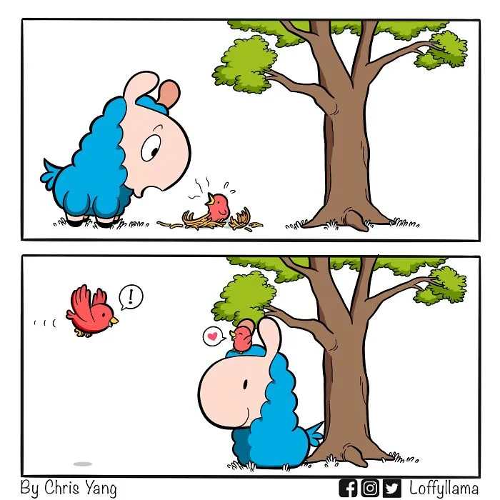 I Make Wholesome Comics About A Blue Llama That Might Brighten Up Your Day (23 New Pics)