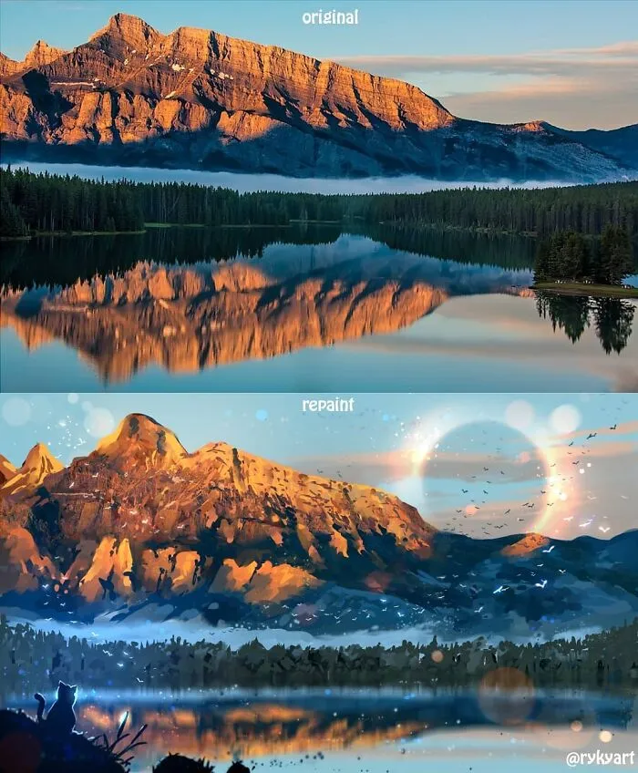 Czech Artist Draws On Top Of People's Nature Photos, And The Result Looks Otherworldly (84 Pics)
