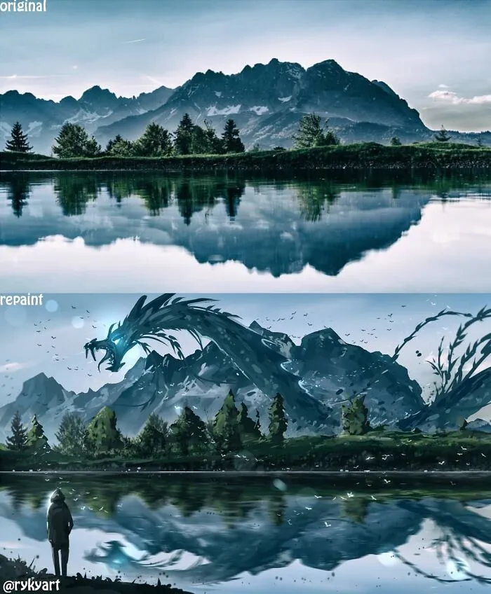 Czech Artist Draws On Top Of People's Nature Photos, And The Result Looks Otherworldly (84 Pics)