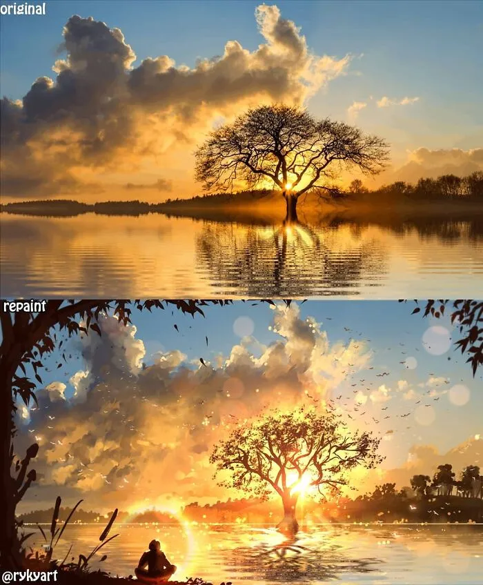 Czech Artist Draws On Top Of People's Nature Photos, And The Result Looks Otherworldly (84 Pics)