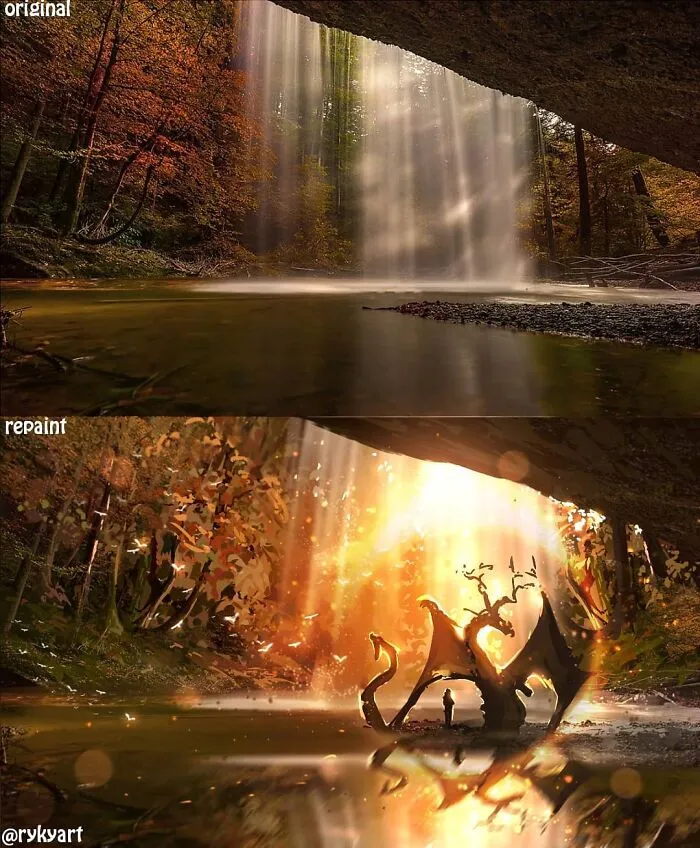 Czech Artist Draws On Top Of People's Nature Photos, And The Result Looks Otherworldly (84 Pics)