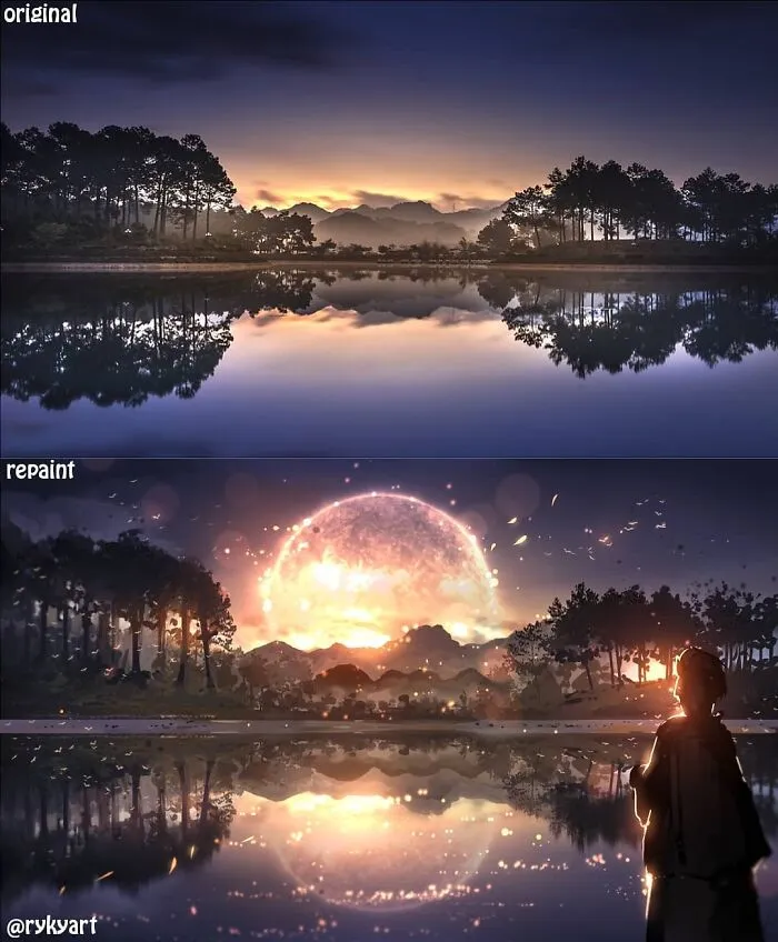 Czech Artist Draws On Top Of People's Nature Photos, And The Result Looks Otherworldly (84 Pics)