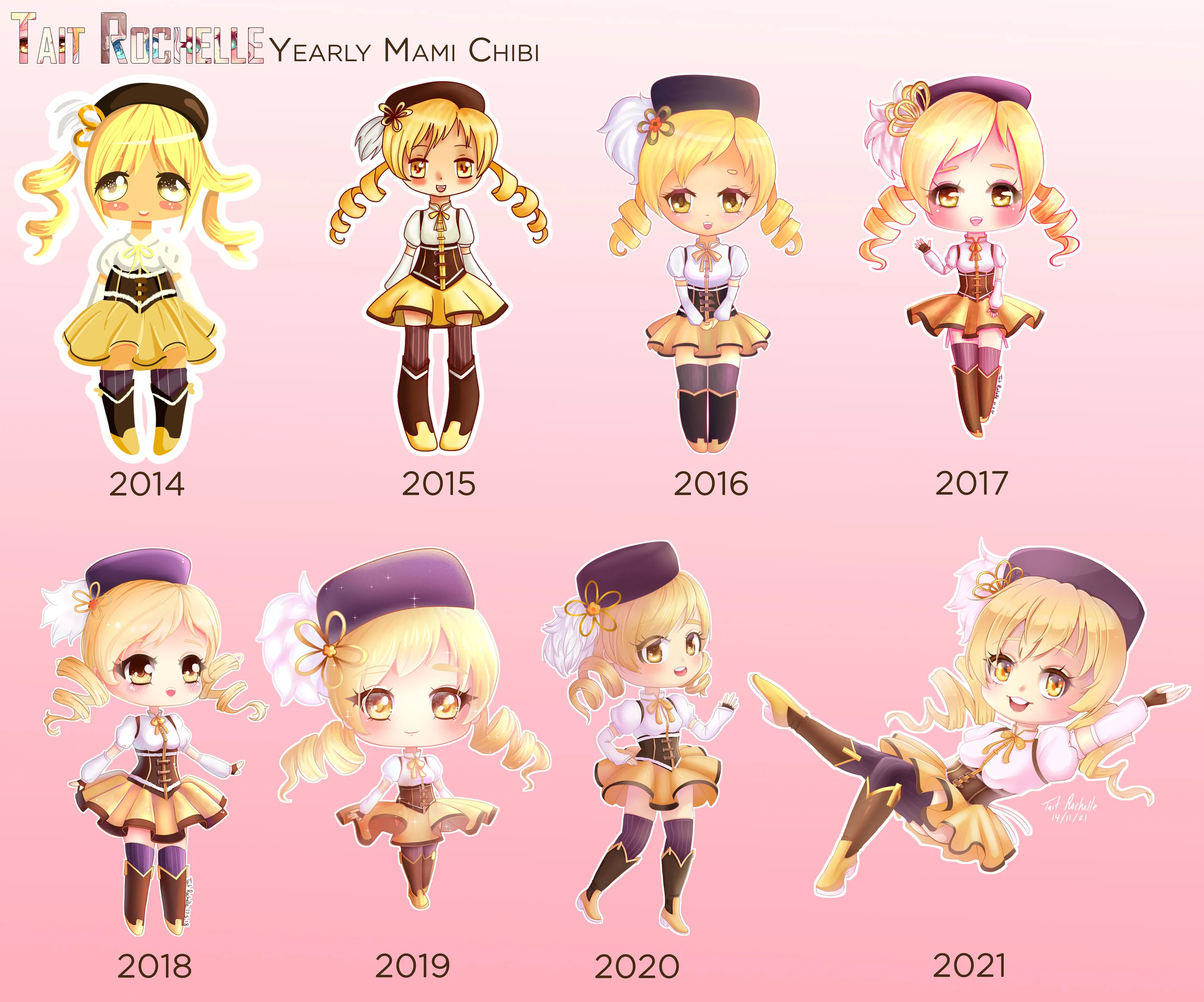Artist Redraws Same Character Every Year For 8 Years!