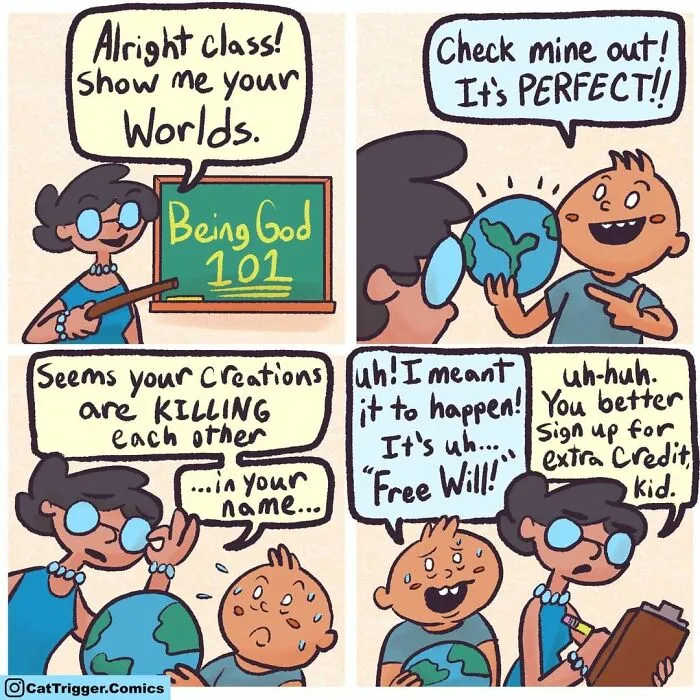 30 Hilariously Twisted Comics By “Cat Trigger”