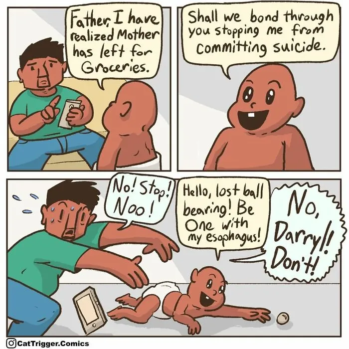 30 Hilariously Twisted Comics By “Cat Trigger”