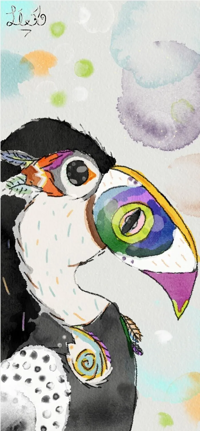 This Is Loomis. Did You Know That He's A Toucan? The Resemblance Is....uncanny😂 I'm Going To Be Posting A Dark Variant Of Him. I Simply Invert The Background But It Creates Quite A Difference. 😁