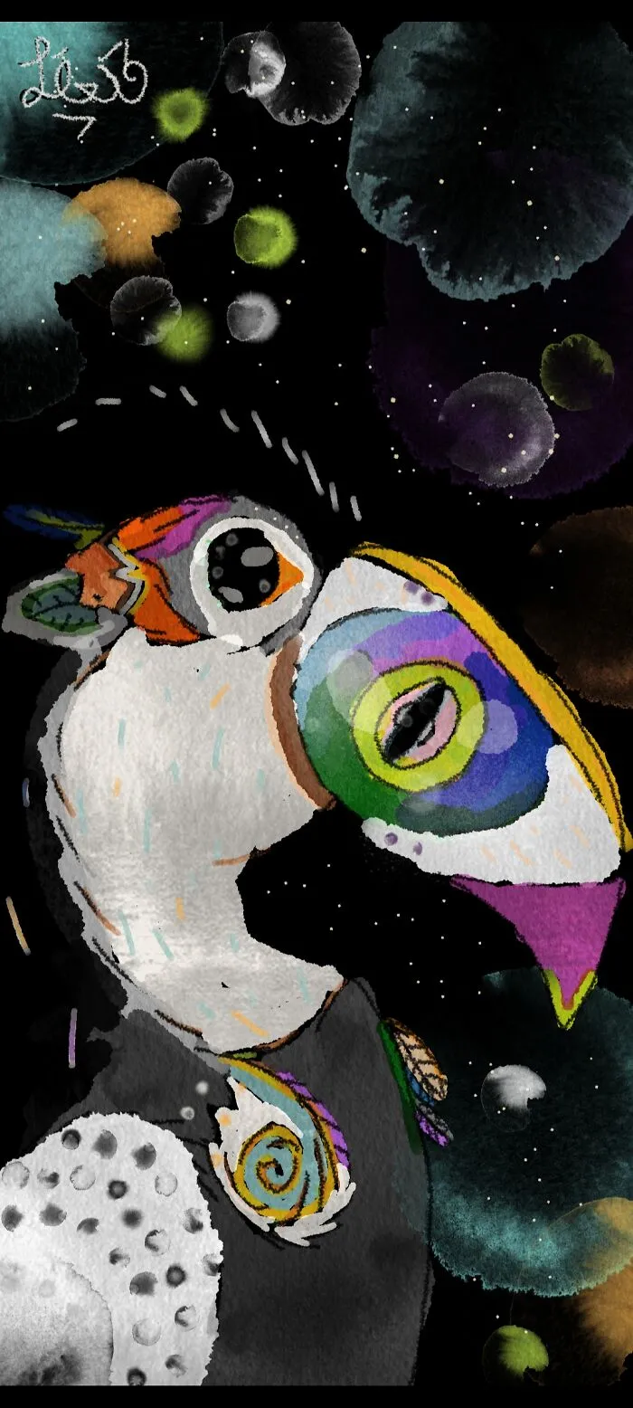 This Is Loomis. Did You Know That He's A Toucan? The Resemblance Is.....uncanny😂 This Is The Dark Variant I Spoke About In The Description Of The Light/Original Drawing. Go Check It Out! 😁😎